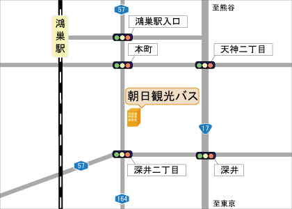朝日観光バス本社地図